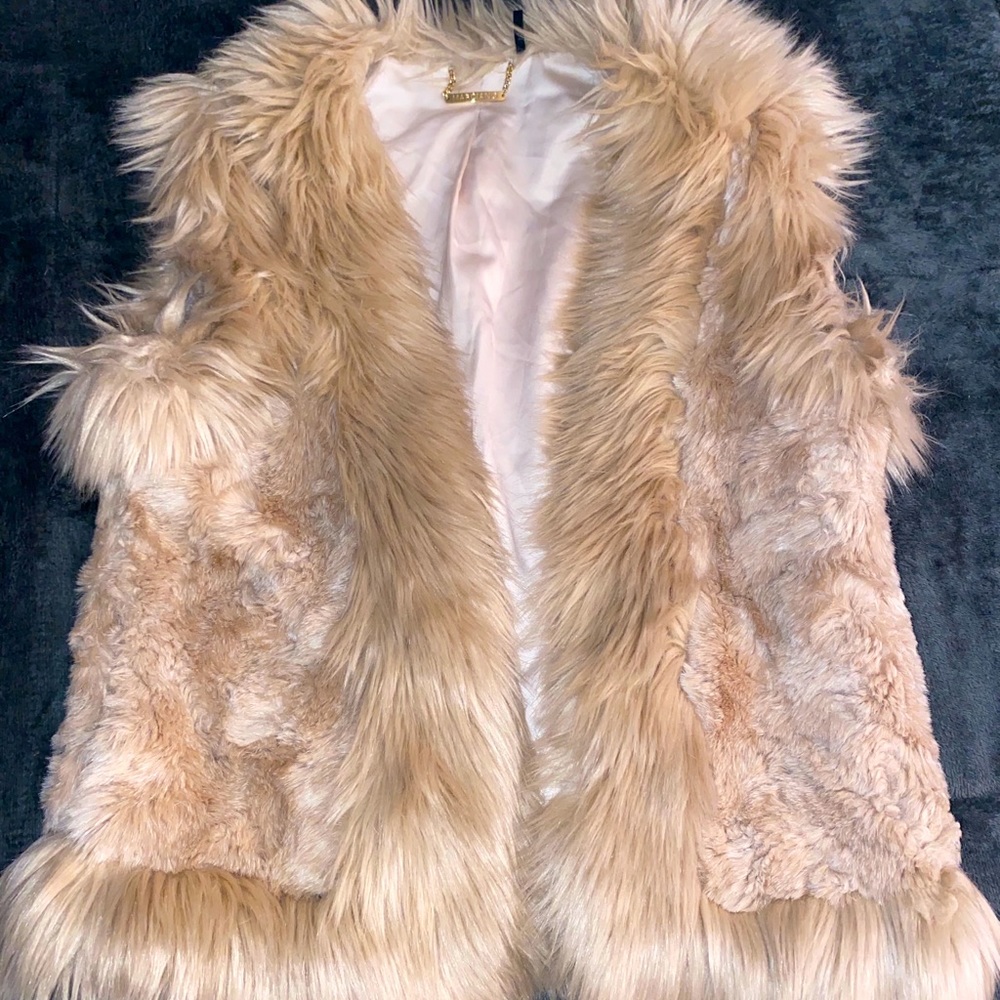 MARCIANO Blush Faux Fur Vest